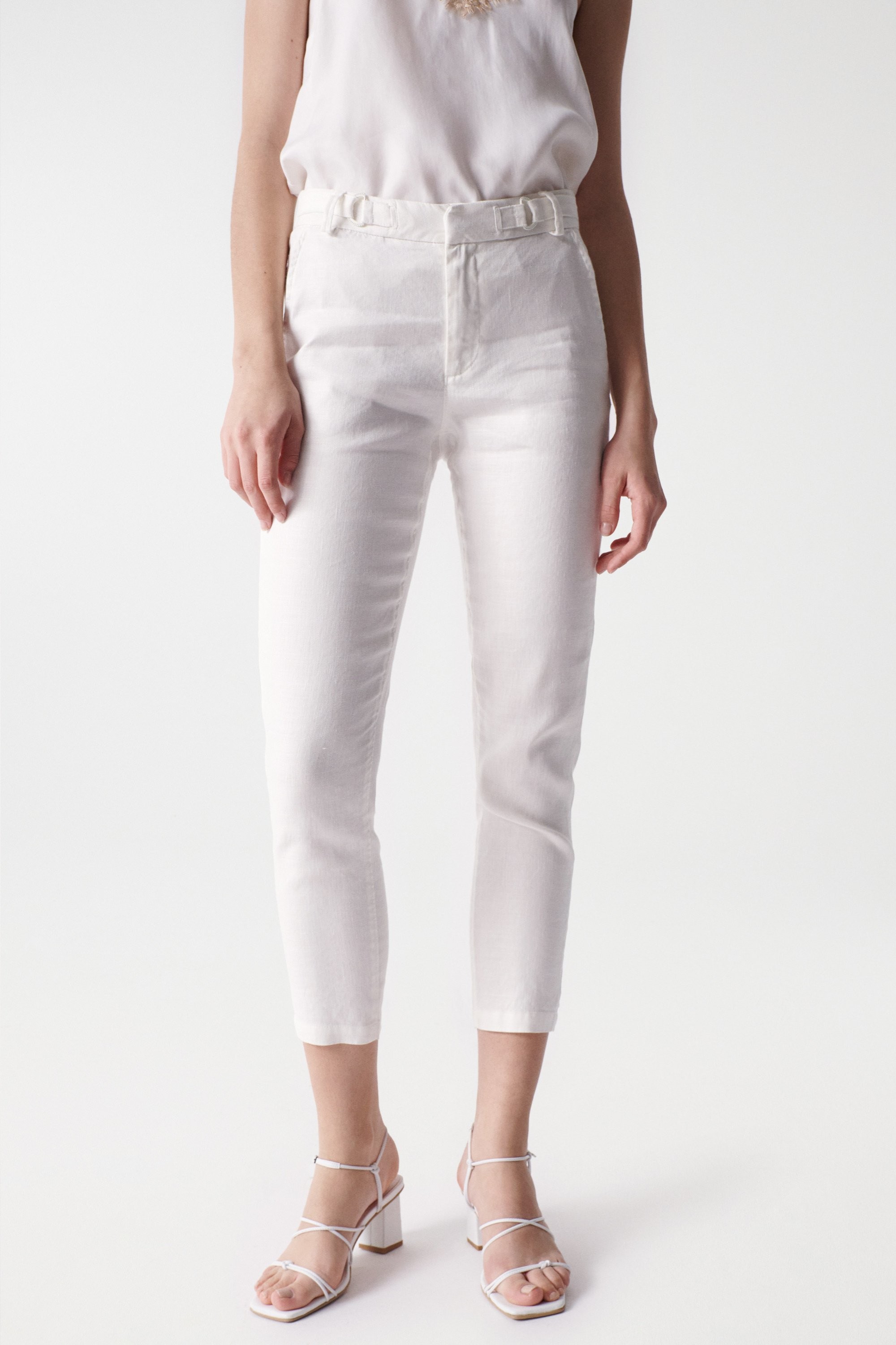 pantalon chino de lino blanco salsa jeans